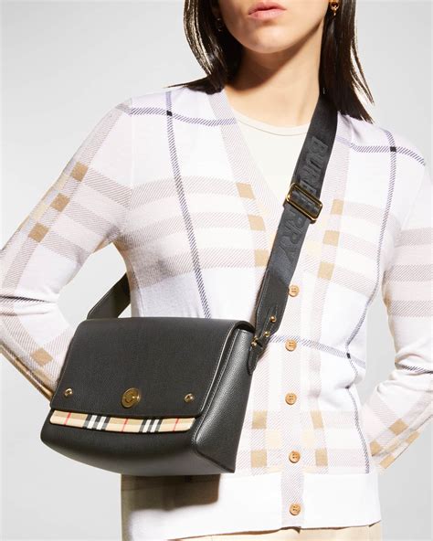 burberry leather and vintage check note crossbody bag review